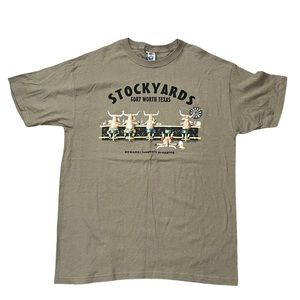 Stockyards Fort Worth TX Men’s Destination Funny Graphic Tee Size L